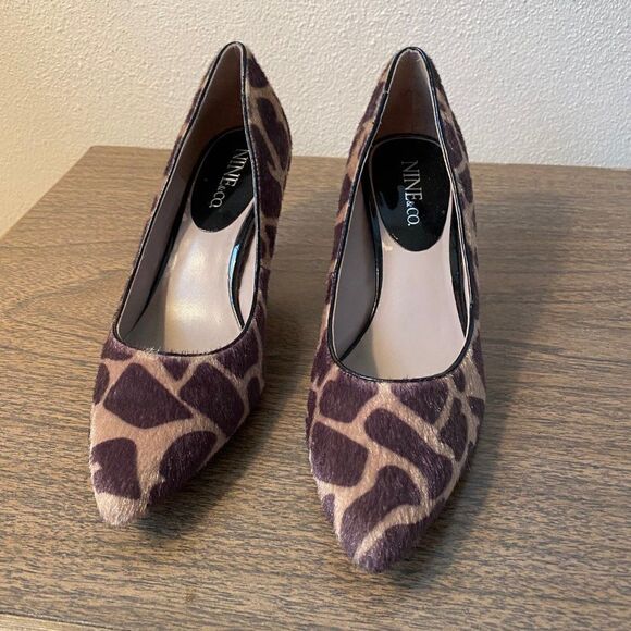 Nine & Co Leather Faux Animal Pattern Pumps SZ 5 - Picture 2 of 12